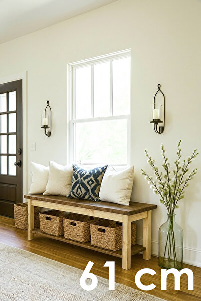 vornom Ladin Ahşap Hol ve Antre Bench - Ahşap Kapı Önü Bank