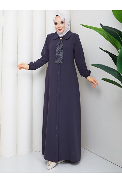 SG SARİALGİYİM New Season Premium Abaya with Scarf, Stone and Special Trim De...