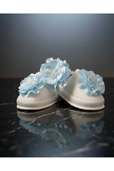PREGNANT WORLD Blue Floral Maternity Crown Slippers Set