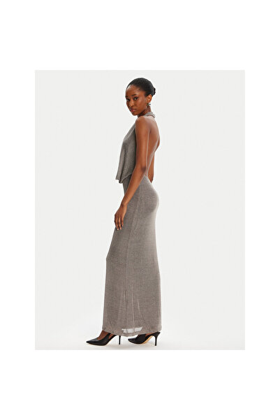 Bardot damskie sukienka_koktajlowa srebrny Nola Lurex Cowl 59814DB1