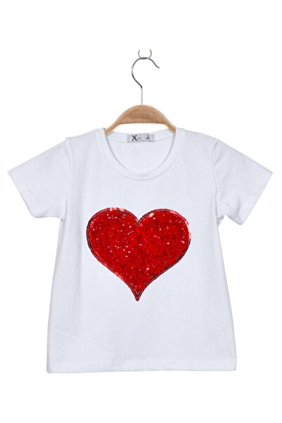 BEGONYA BEBECE KIDS Lasse Pul Heart Printed Girls' T-Shirt
