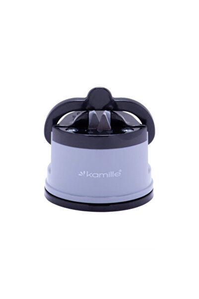 Kamille KM-5701 Knife Sharpener, Non-Slip, 6x7x5 cm, Gray