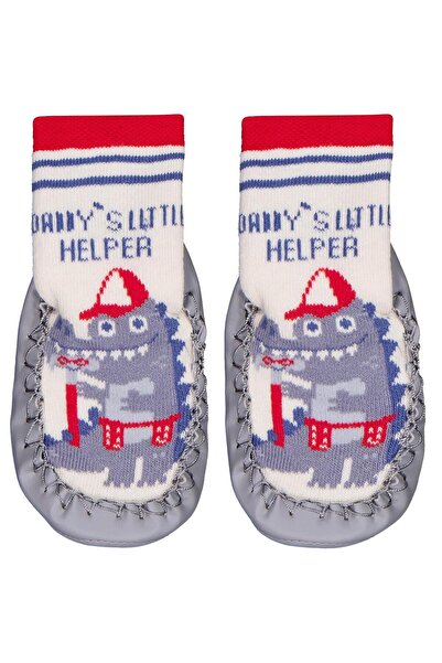 Civil Baby Бебешки ботушки от кърпа с динозаври - сиви 20