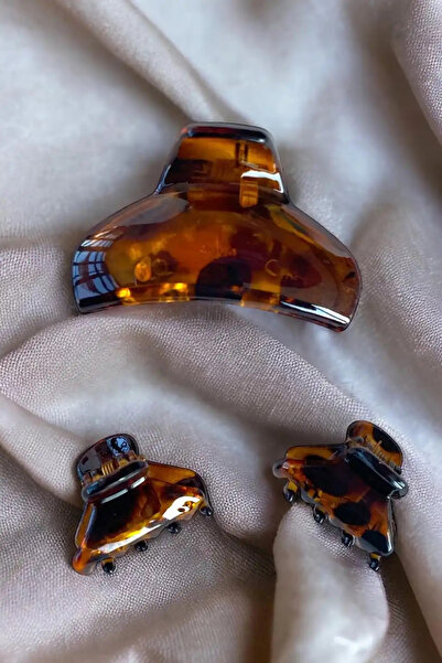 Vitastyle LEOPAR DESENLİ 2 KÜÇÜK BOY 1 BÜYÜK BOY MANDAL TOKA SETİ