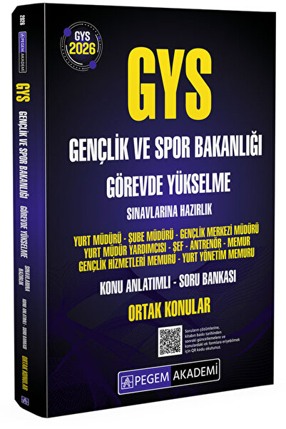 Pegem Akademi Yayıncılık 2026 GYS Gençlik ve Spor Bakanlığı Görevde Yükselme ...