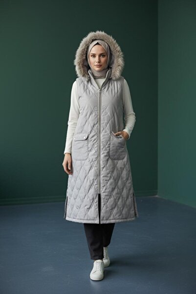 Livza Fashion Li̇vza Detachable Hooded Inflatable Hijab Vest