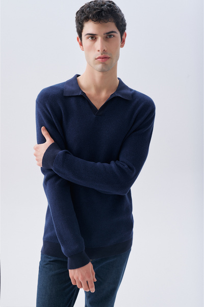 Mudo Mulineli Polo Collar Sweater