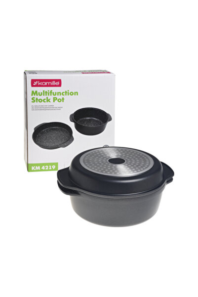 Kamille Oală/tigaie cu capac, aluminiu turnat, strat antiaderent din marmură,...