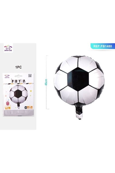 MC Micostore Μπαλόνι ποδοσφαίρου Partygo foil, 45cm, λευκό / μαύρο, fb1480