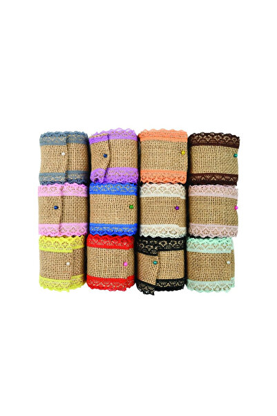 Colorarte Accesorii creatie - panza iuta, diverse culori, 5cm x 2m, cu dantel...