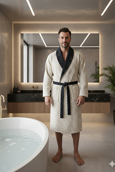 Özdilek Kadın/Erkek Unisex Bornoz - KREM