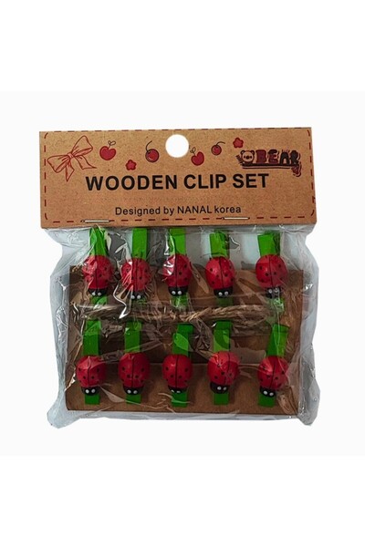 Colorarte Accesorii creatie - lemn - carlig color buburuze, 3.5cm, set 10 buc,