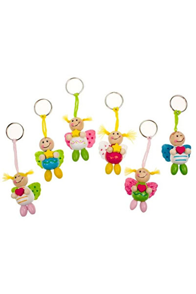 Trendhaus Breloc figurine din lemn, fetite cu aripi, Trendhaus, CH28178, dive...