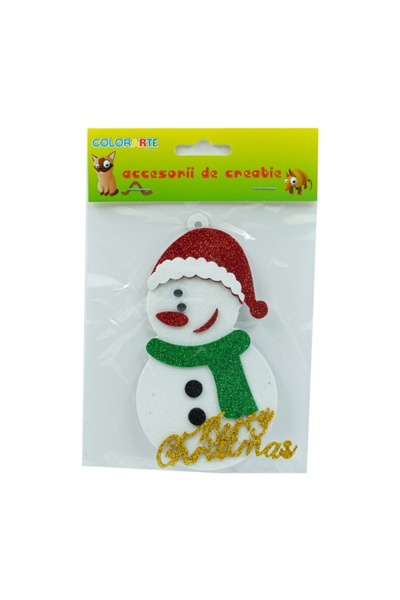 Colorarte Δημιουργικά αξεσουάρ - χιονάνθρωπος, αυτοκόλλητο με γκλίτερ, 13εκ.