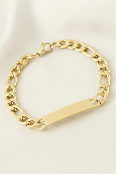 OSENSE Künye Çelik Bileklik (İsim Yazılabilir) 4 cm