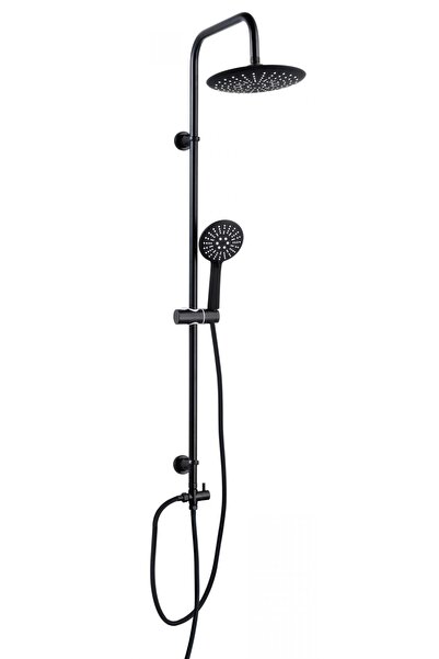 Kröner Coloană de duș, Kroner, Atlas, fără baterie, negru mat, D. 24 cm