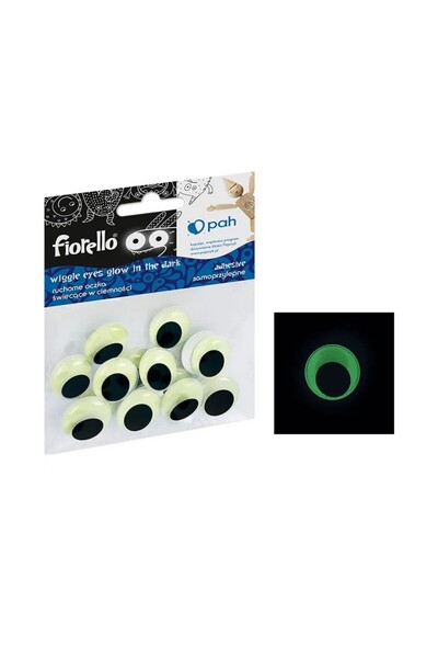 Fiorello Accesorii creatie - ochi mari plastic, negru, 20mm, fosforescenti, s...
