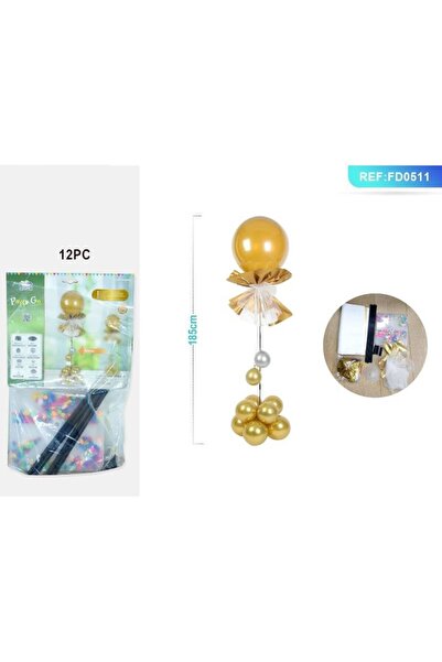 MC Micostore Ghirlanda din baloane PartyGo, 185cm, auriu, FD0511, set 12 buc