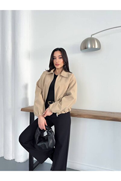 D'RECCY Women's Zippered Bomber Trench Coat