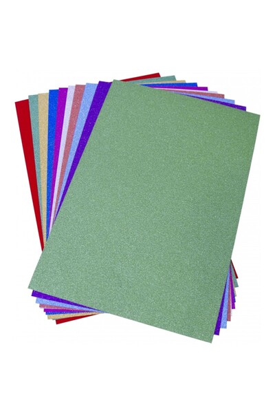 Colorarte Hartie autocolanta A4 - fara model, 80g, cu sclipici, set 10 coli,