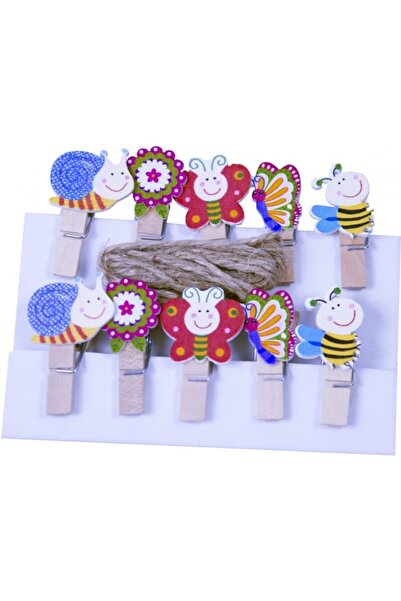 Colorarte Accesorii creatie - lemn - carlig flori / insecte, natur, 3.5cm, se...