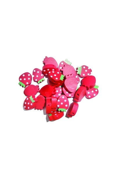 Colorarte Accesorii creatie - lemn - nasturi capsuna, diverse culori, 1.5cm, ...