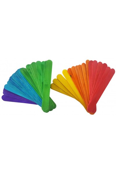 Colorarte Accesorii creatie - lemn - betisoare late, diverse culori, 2x14.5cm...