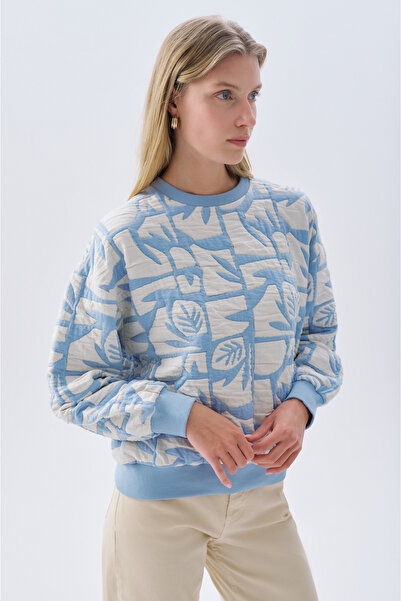 Mudo Patterned Oversize Crewneck Sweatshirt
