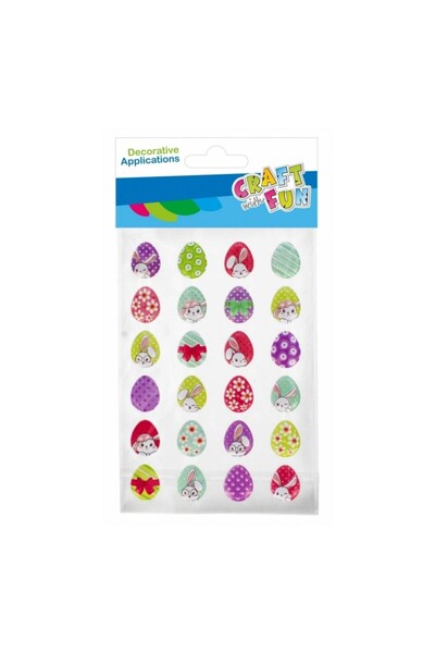 Craft with Fun Stickers Easter eggs various colors, Craft with Fun, 531731, s...