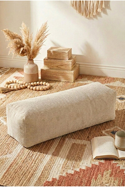 Anadolu Dekoratif Minder Puf Premium Fitilli Kadife Yoga Pilates Destek Minde...