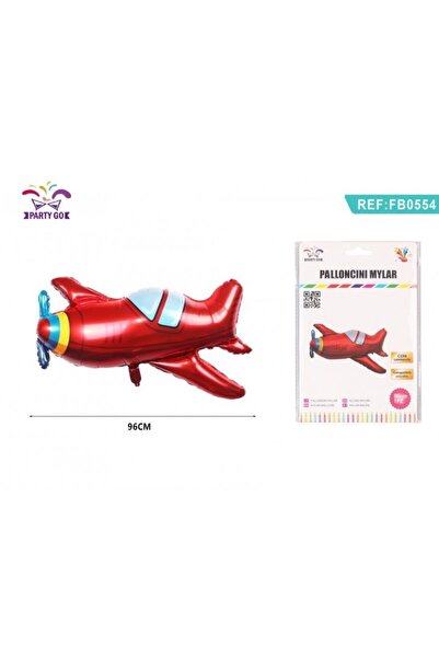 MC Micostore Balon din folie PartyGo avion, 96cm, rosu, FB0554