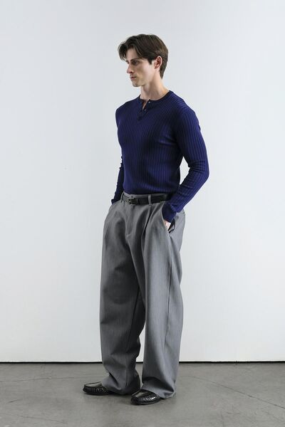 Hiccup Tricou GIESTO Slim Fit cu guler cu nasturi și mânecă lungă