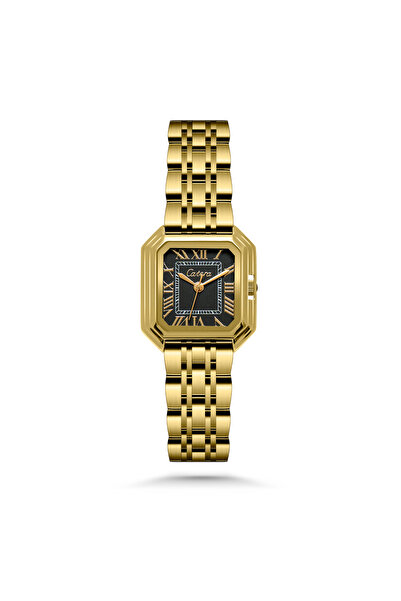 catera Katera women's steel wristwatch in gold with a black dial