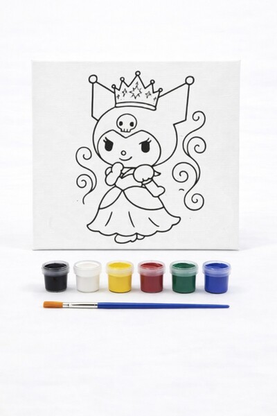 by burcu doğan Görselli Tuval (20x20) Akrilik Boyama Seti Çocuk Etkinlik Seti...