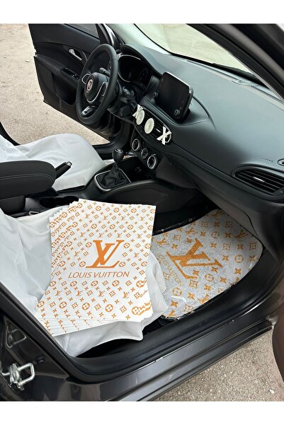 özgürce Beyaz ve sarı halı paspas seti ön arka çiftli, koruma ambalajlı +10 p...