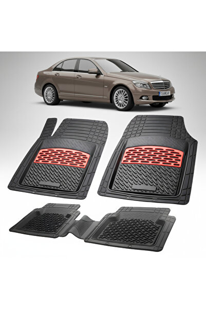 TEAMCAR Mercedes-Benz C-Class W204 2007-2014 Floor Mats Compatible | Red