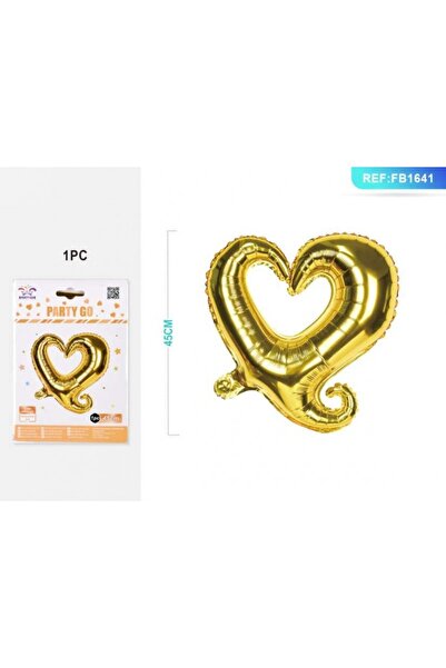 MC Micostore Μπαλόνι foil PartyGo σε σχήμα καρδιάς, 45εκ., χρυσό, FB1641