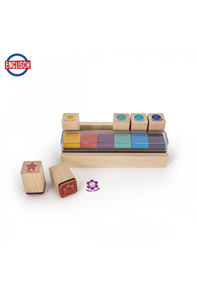 Trendhaus Stampile din lemn cu cerneala pt.profesori, mesaje de recompensa, C...