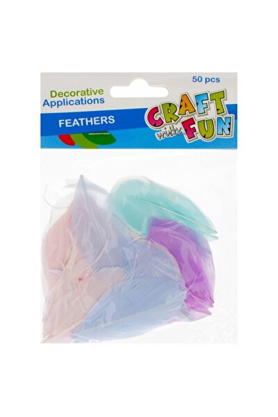 Craft with Fun Creative accessories - feathers, various colors, 5-6cm, pastel...