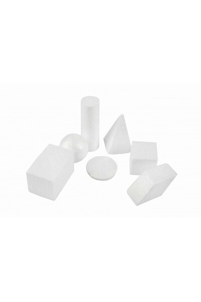 Colorarte Accesorii creatie - polistiren - forme geometrice, alb, set 7 buc,