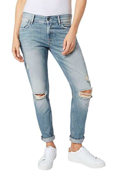 Pepe Jeans London Jeans Tapered High Waist Light Blue Ripped