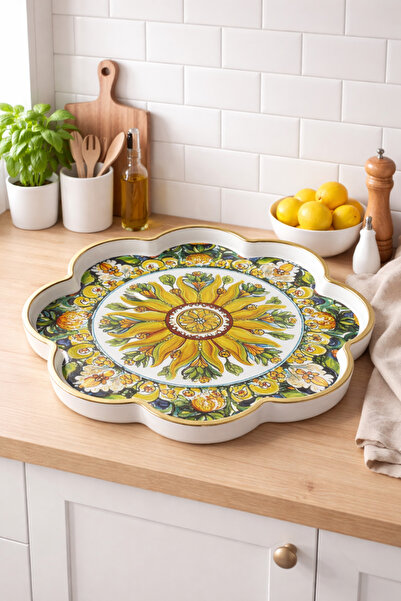 Zucci صينية عرض زهرة الأقحوان المزخرفة من أكدينيز ميديسين بريزيديشال |   ديزي...