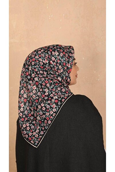 locella Soft Pamuk Eşarp Siyah Fuşya