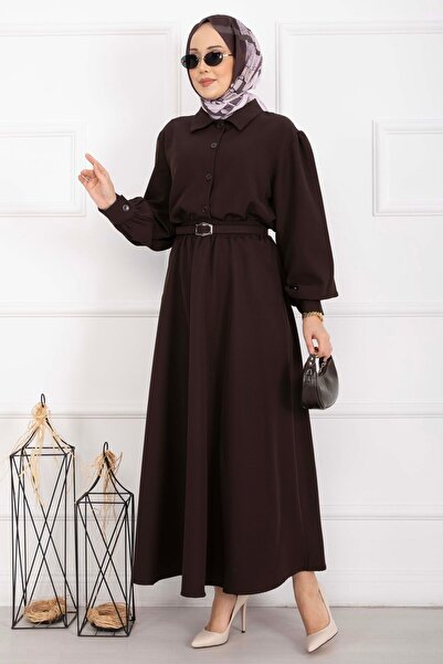 EBRUTESETTÜR Marin Belted Skirt Suit Brown