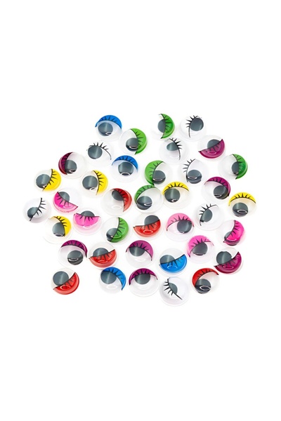 Colorarte Accesorii creatie - ochisori plastic mici cu gene, diverse culori, ...