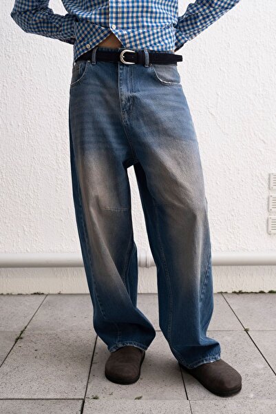 Hiccup GIESTO Baggy Fit Denim Pants with Zipper Closure