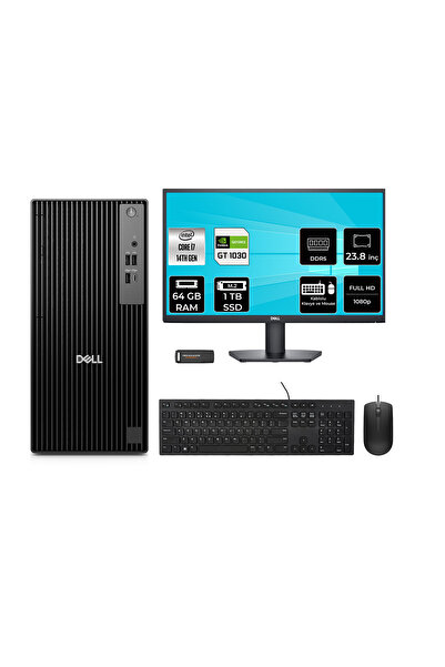 Dell Pro Tower QCT1250 i7 14700 64GB 1TB SSD GT1030/4GB FDOS Masaüstü Bilgisa...