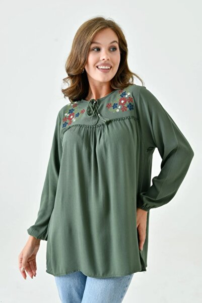 LİFERA Embroidered Shile Cloth Blouse