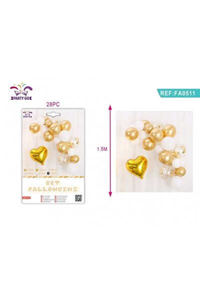 MC Micostore Ghirlanda din baloane PartyGo, auriu, FA0511, set 33 buc