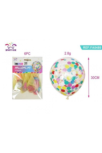 MC Micostore Baloane aniversare PartyGo, 30cm, cu paiete diverse culori, 2.8g...